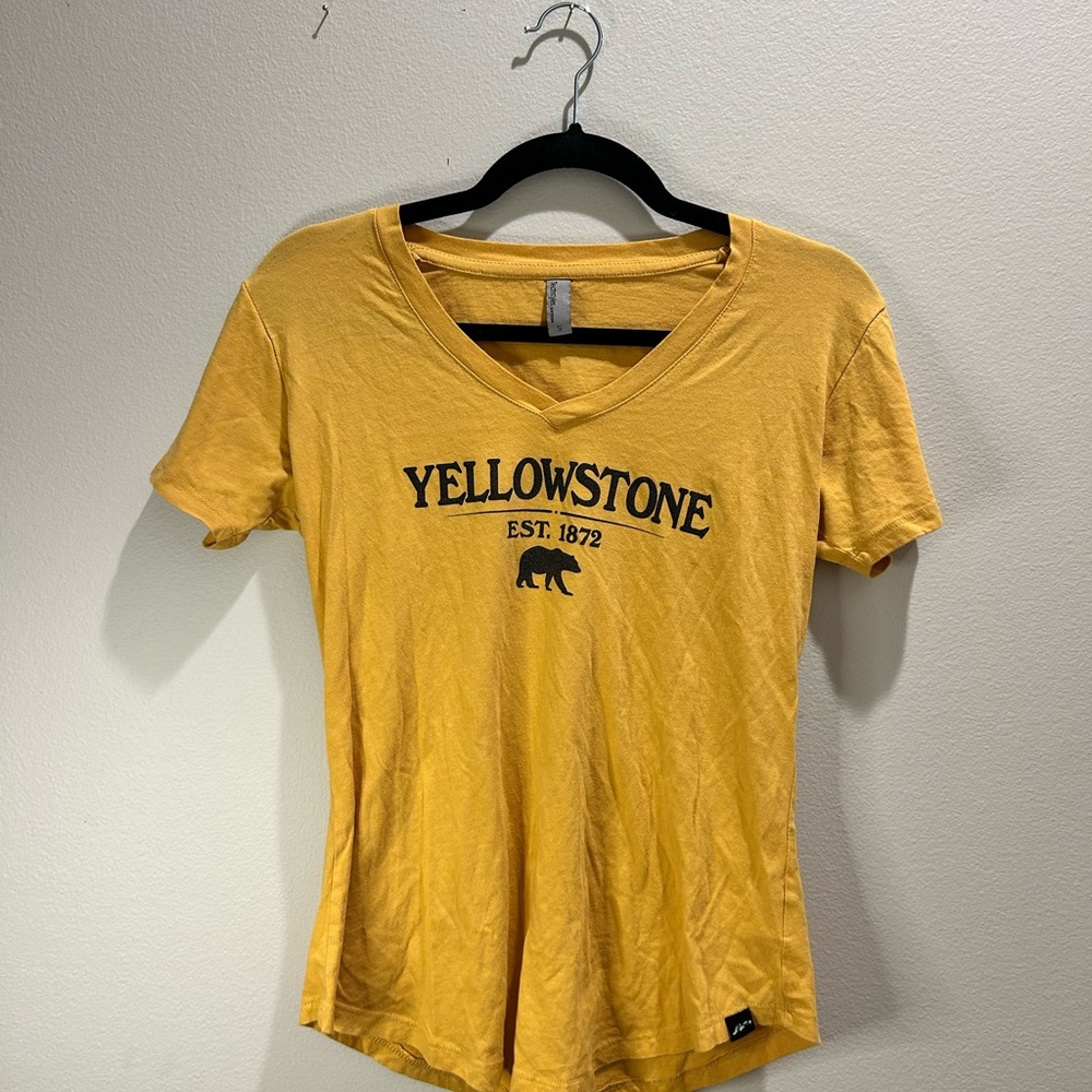 Yellowstone Women's Yellow V-Neck T-Shirt